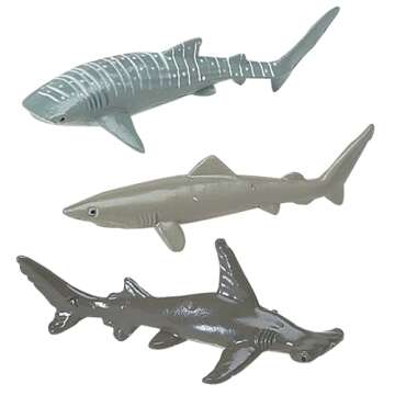 Safari Ltd. Sharks TOOB - 11 Hand-Painted Mini Figurines Including Great White, Whale Shark, Tiger Shark, Hammerhead, Mako, and More - Educational Toy Figures For Boys, Girls & Kids Toys Ages 3+