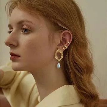 HBFashion Pearl Drop Dangle Earrings for Women - Stylish Gold Jewelry