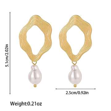 HBFashion Pearl Drop Dangle Earrings for Women - Stylish Gold Jewelry