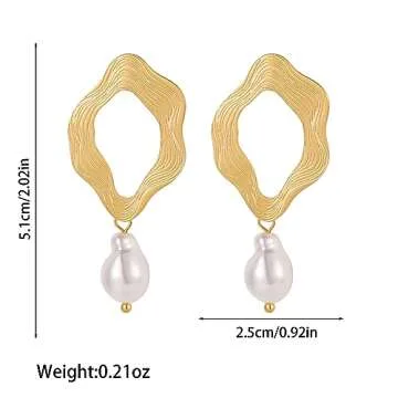 HBFashion Pearl Drop Dangle Earrings for Women - Stylish Gold Jewelry