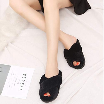 HUMIWA Faux Fur House Slippers for Optimal Comfort