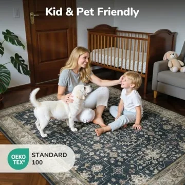 Lessymo Washable 8x10 Area Rug for All Spaces