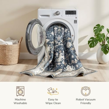 Lessymo Washable 8x10 Area Rug for All Spaces