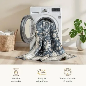 Lessymo Washable 8x10 Area Rug for All Spaces