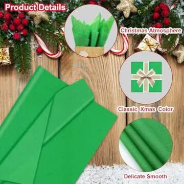 AORZIT Red Green White Tissue Paper Assortment 80 Sheets Christmas Wrapping Tissue Paper Bulk 14x20 Inch Tissue Paper for Gift Bag Wrapping DIY Crafts Filler Christmas Birthday Party Decor