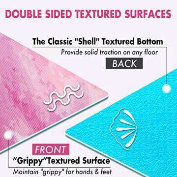 Aimerday Premium Print Yoga Mat for Women Non Slip Exercise Mat with Carrying Strap & Mat Bag, 1/4" Extra Thick High Density Eco Friendly Large Yoga Mats for Fitness, Pilates & Home Floor Workout