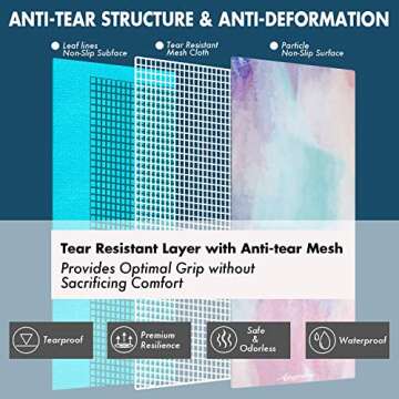 Aimerday Premium Print Yoga Mat for Women Non Slip Exercise Mat with Carrying Strap & Mat Bag, 1/4" Extra Thick High Density Eco Friendly Large Yoga Mats for Fitness, Pilates & Home Floor Workout