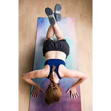 Aimerday Premium Print Yoga Mat for Women Non Slip Exercise Mat with Carrying Strap & Mat Bag, 1/4" Extra Thick High Density Eco Friendly Large Yoga Mats for Fitness, Pilates & Home Floor Workout