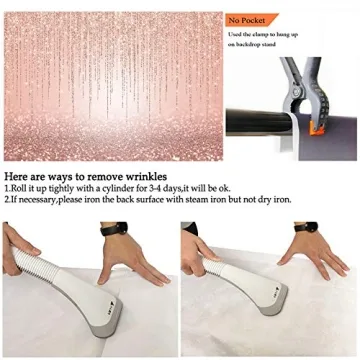 Avezano 7x5ft Rose Gold Glitter Backdrop for Celebrations