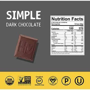 Hu Chocolate Bars | 12 Pack Simple Chocolate | Natural Organic Vegan, Gluten Free, Paleo, Non GMO, Fair Trade Dark Chocolate | 2.1oz Each