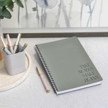 Beautiful Daily Planner And Notebook With Hourly Schedule - Aesthetic Spiral To do List Notepad to Easily Organize Your Work Tasks And Appointments - The Perfect Office Supplies For Women