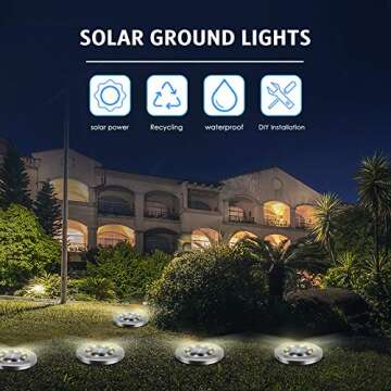 OULONGER 12 Pack Solar Outdoor Lights - Waterproof & Bright
