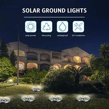 OULONGER 12 Pack Solar Outdoor Lights - Waterproof & Bright