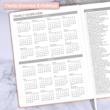 Planner 2025-2026 - JUL 2025 - JUN 2026, Academic Planner 8.5" x 11", 2025-2026 Planner Weekly and Monthly, Leather Cover Planner with Thick Paper, Back Pocket with Notes Pages - Rose Gold