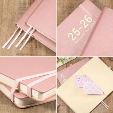 Planner 2025-2026 - JUL 2025 - JUN 2026, Academic Planner 8.5" x 11", 2025-2026 Planner Weekly and Monthly, Leather Cover Planner with Thick Paper, Back Pocket with Notes Pages - Rose Gold