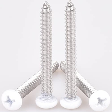60 pcs # 8 X 1 1/2" White Screws White pan Head Machine Screws White rv Screws Twinfast Thread Cargo...