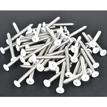 60 pcs White Screws for Home Repair & DIY Projects