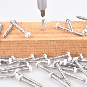60 pcs White Screws for Home Repair & DIY Projects