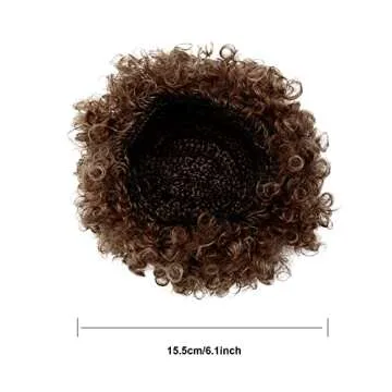 Gejoy Hippie Disco Costume Men Set Funky Afro Wig,Gold Celebrity Sunglasses Faux Gold Chain for 50/60/70s Party Accessories(Brown Hair)