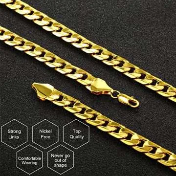 Gejoy Hippie Disco Costume Men Set Funky Afro Wig,Gold Celebrity Sunglasses Faux Gold Chain for 50/60/70s Party Accessories(Brown Hair)