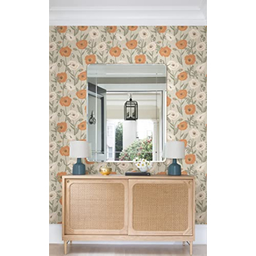 Jen Hewett Poppy Field Floral Peel & Stick Wallpaper