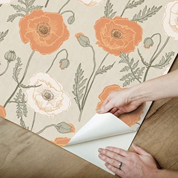 Jen Hewett Poppy Field Floral Peel & Stick Wallpaper