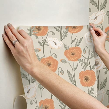 Jen Hewett Poppy Field Floral Peel & Stick Wallpaper