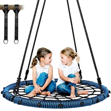 Bright and Fun Trekassy Spider Web Saucer Swing for Kids