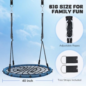 Bright and Fun Trekassy Spider Web Saucer Swing for Kids