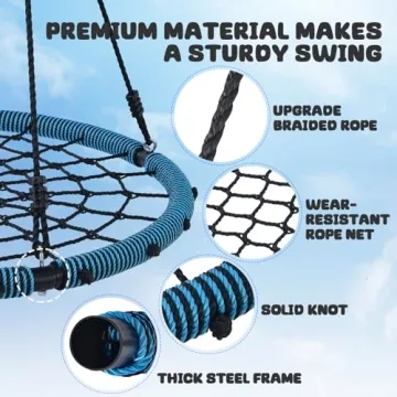 Bright and Fun Trekassy Spider Web Saucer Swing for Kids