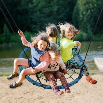 Bright and Fun Trekassy Spider Web Saucer Swing for Kids