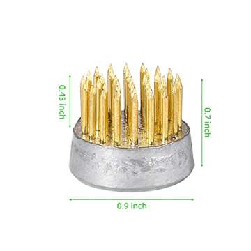 ZK Home 10pcs Kenzan Ikebana Flower Frogs Mini Kenzan Pin Frog Flower Arranging Frog Spiky Frog Fixed Tools Floral Arrangement Pin Holder Round (0.9inch)