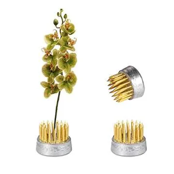 ZK Home 10pcs Kenzan Ikebana Flower Frogs Mini Kenzan Pin Frog Flower Arranging Frog Spiky Frog Fixed Tools Floral Arrangement Pin Holder Round (0.9inch)