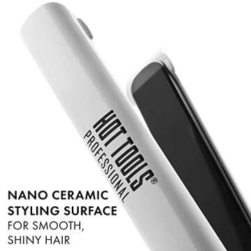 Hot Tools Pro Artist Nano Ceramic Hair Straightener | For Smooth, Straight Hair (1 in)