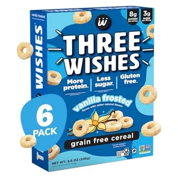 Three Wishes Frosted Cereal - Gluten & Grain Free - 6 Pack - Plant-Based & Vegan - More Protein, Les...