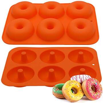 Amison Silicone Donut Pan Non-Stick Donut Mold for Baking Full Size Bagel Doughnut,Dishwasher, Oven, Microwave, Freezer Safe