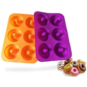 Amison Silicone Donut Pan Non-Stick Donut Mold for Baking Full Size Bagel Doughnut,Dishwasher, Oven, Microwave, Freezer Safe