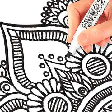 CHALKY CROWN Liquid Chalk Marker Pen - Dry Erase Marker - Chalk Markers for Chalkboard Signs, Windows, Blackboard, Glass - 6mm Reversible Tip (Black, 5 Pack)