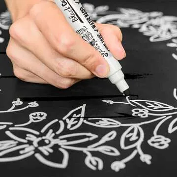 CHALKY CROWN Liquid Chalk Marker Pen - Dry Erase Marker - Chalk Markers for Chalkboard Signs, Windows, Blackboard, Glass - 6mm Reversible Tip (Black, 5 Pack)