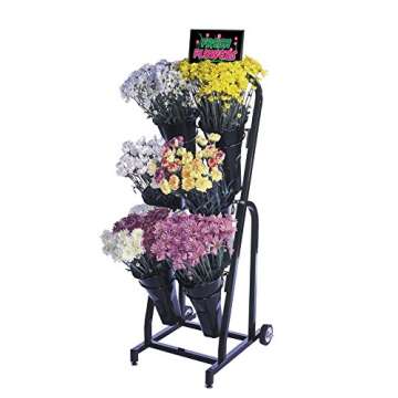 Mobile Merchandisers Floral Displays FC1640 59"H Floral Cart with 6 Floral Vases