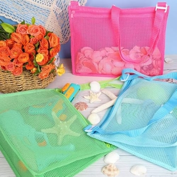 Tagitary Beach Toy Large Mesh Bags for Kids - 3 Pack