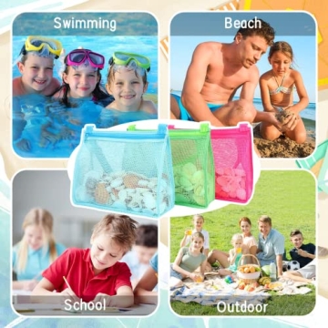 Tagitary Beach Toy Large Mesh Bags for Kids - 3 Pack