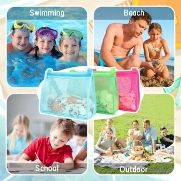 Tagitary Beach Toy Large Mesh Bags for Kids - 3 Pack