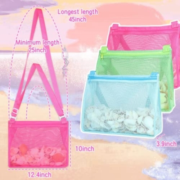 Tagitary Beach Toy Large Mesh Bags for Kids - 3 Pack