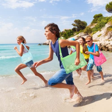 Tagitary Beach Toy Large Mesh Bags for Kids - 3 Pack