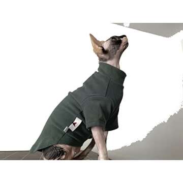 DUOMASUMI Sphynx Cat Clothes Self-Heating Warm Thermal Underwear Hairless Cat Clothes for Devon,Corn...