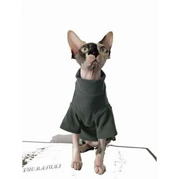 DUOMASUMI Sphynx Cat Clothes Self-Heating Warm Thermal Underwear Hairless Cat Clothes for Devon,Cornish,Perterbald Cat(XL)