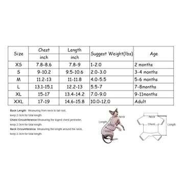 DUOMASUMI Sphynx Cat Clothes Self-Heating Warm Thermal Underwear Hairless Cat Clothes for Devon,Cornish,Perterbald Cat(XL)