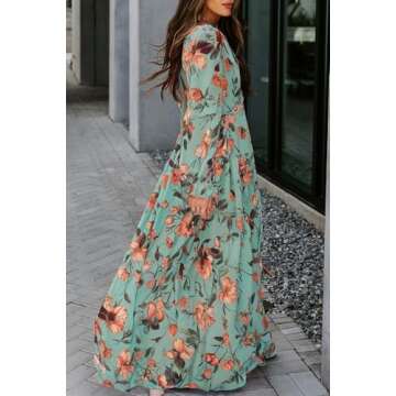 BLENCOT Women's Boho Floral Maxi Dress - Perfect for Any Occasion