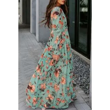 BLENCOT Women's Boho Floral Maxi Dress - Perfect for Any Occasion